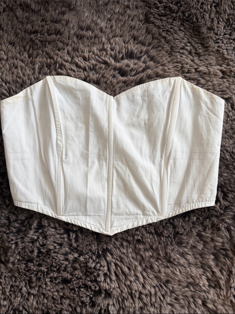 La Hearts White Strapless Corset Top